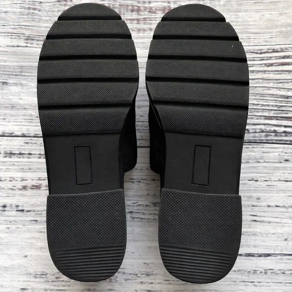 Blondo Phoebe Waterproof Lug Sole Loafers Black Nubuck Size 8.5 M Like New - Picture 9 of 10